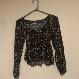 Floral Black Crop Top American Eagle